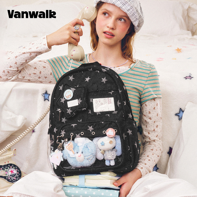 VANWALK Cocoa Pie-serien Star æstetisk ita-taske skoletaske V3113