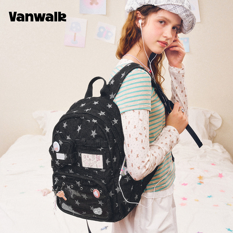 VANWALK Cocoa Pie-serien Star æstetisk ita-taske skoletaske V3113