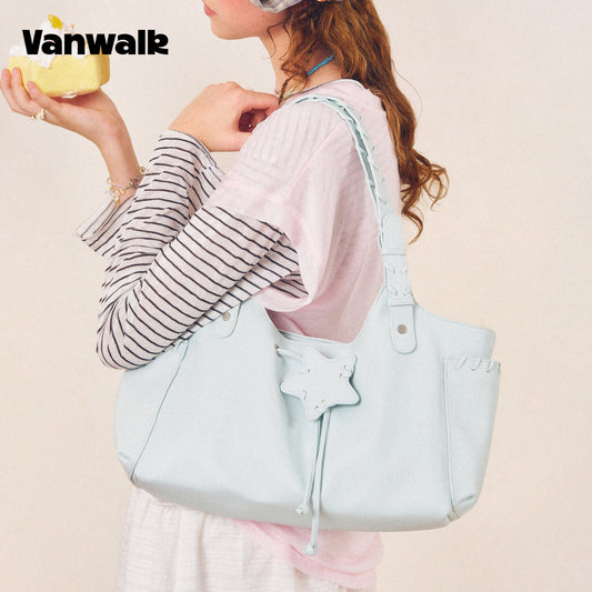 VANWALK Cocoa Pie-serien Y2K blød skuldertaske i læder V3106