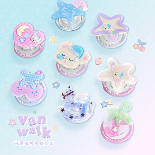 VANWALK Gulugulu-serien-original sødt kawaii-tegnet skrivebords-mobilholder K702/K613