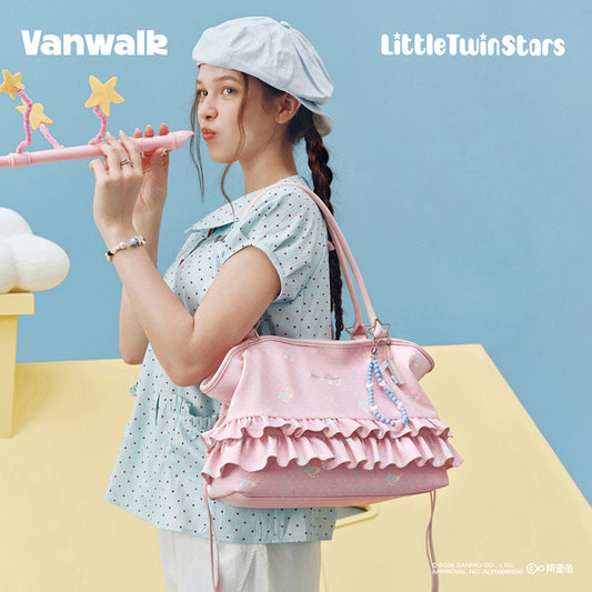 VANWALK sødt design Sanrio Little Twin Stars-skuldertaske V3058