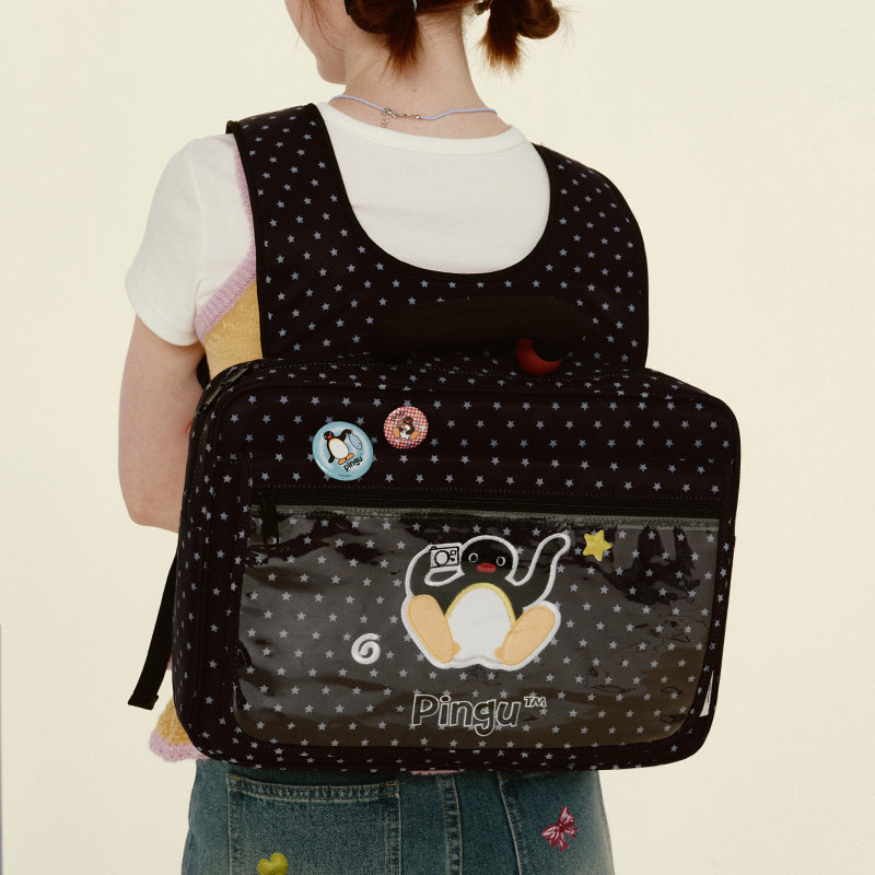 VANWALK Sød Pingu-samarbejdsserie Laptop-/håndtaske v2940