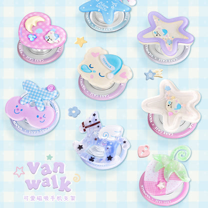 VANWALK Gulugulu-serien-original sødt kawaii-tegnet skrivebords-mobilholder K702/K613