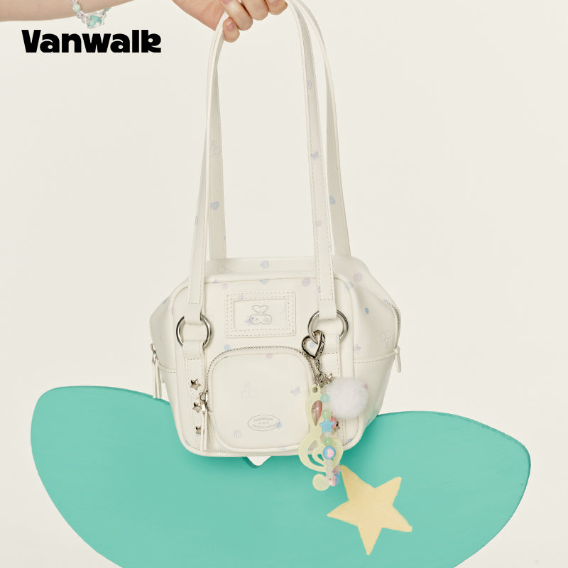 VANWALK afslappet Account-skuldertaske med håndtag V2918