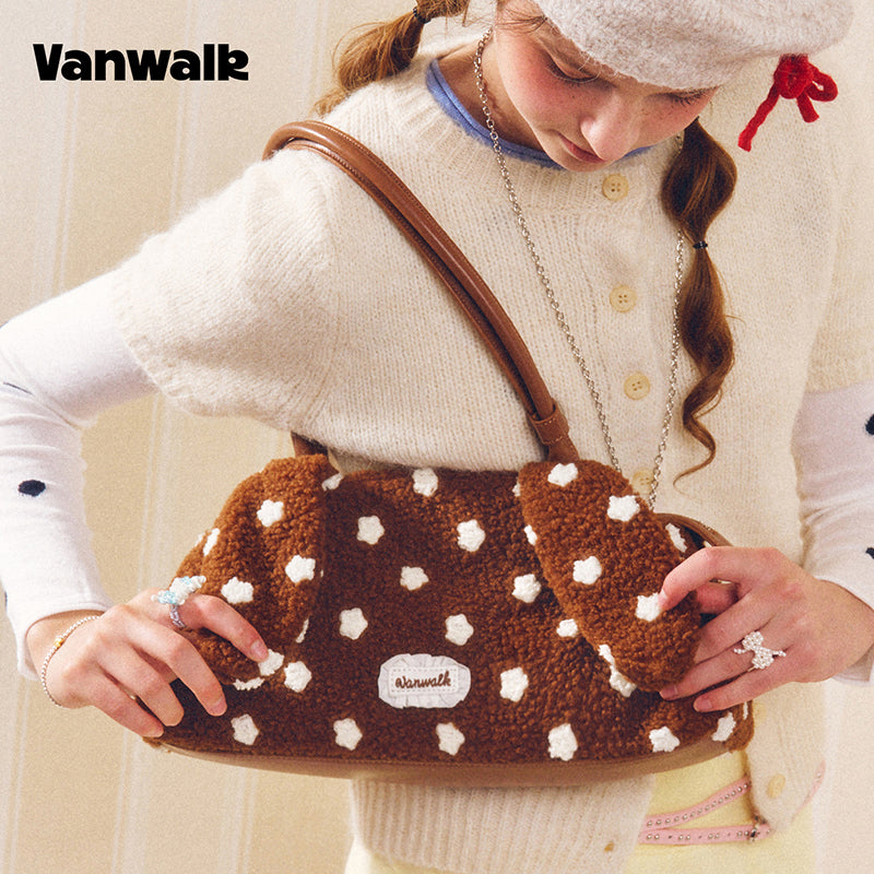 VANWALK COCOA PIE-serien, klassisk originaldesign, plys-kanintaske til skulderen V3095