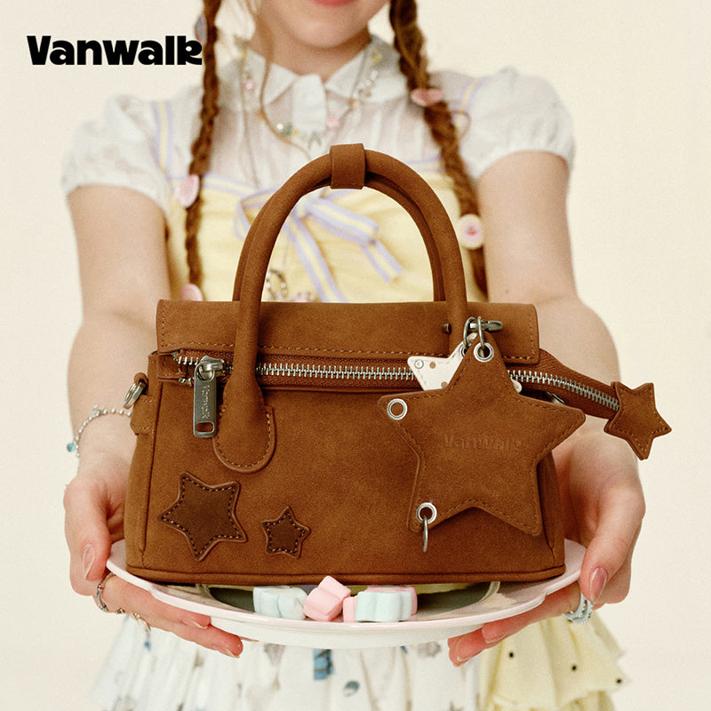 VANWALK Gulugulu-serien-original mini-skuldertaske med stjerneudskæring og PU-håndtaske V3051