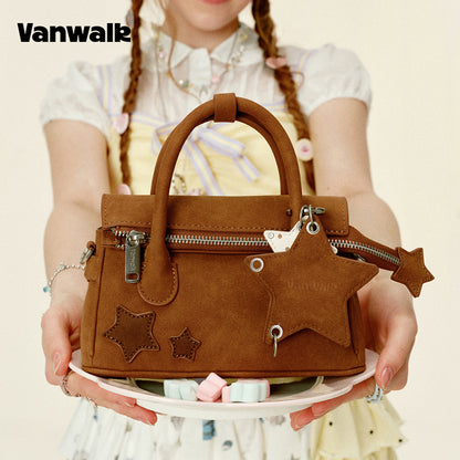 VANWALK Gulugulu-serien-original mini-skuldertaske med stjerneudskæring og PU-håndtaske V3051