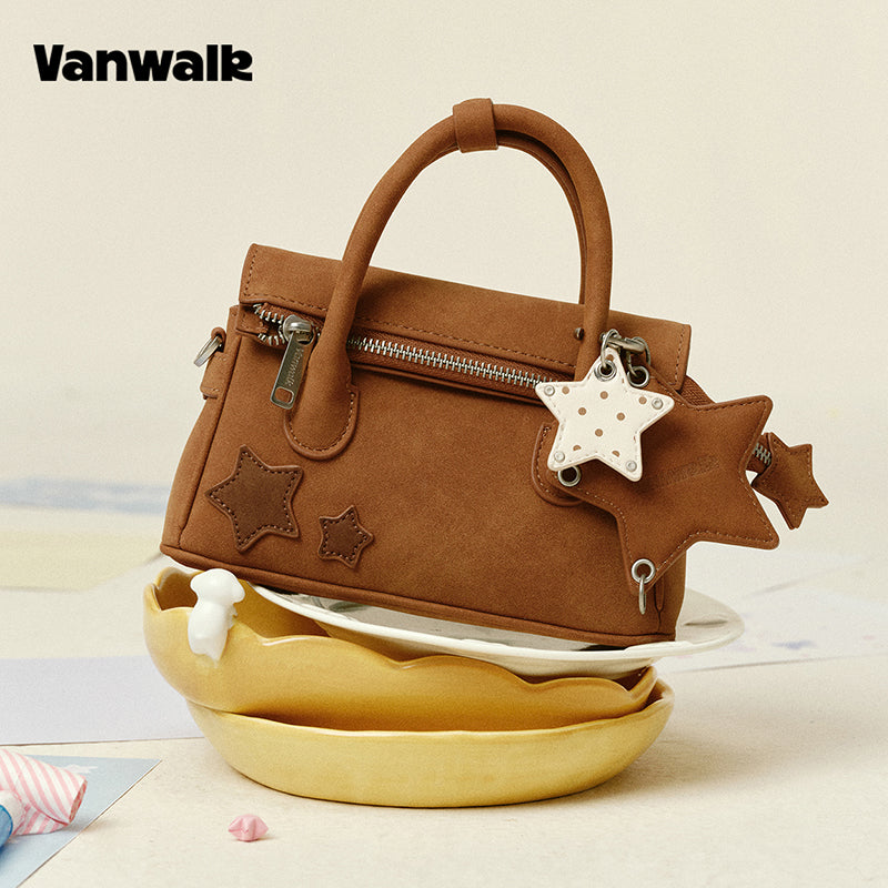 VANWALK Gulugulu-serien-original mini-skuldertaske med stjerneudskæring og PU-håndtaske V3051