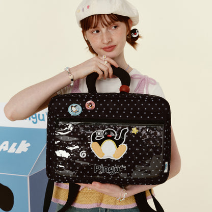 VANWALK Sød Pingu-samarbejdsserie Laptop-/håndtaske v2940