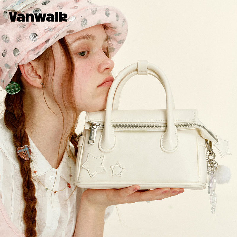 VANWALK Gulugulu-serien-original mini-skuldertaske med stjerneudskæring og PU-håndtaske V3051