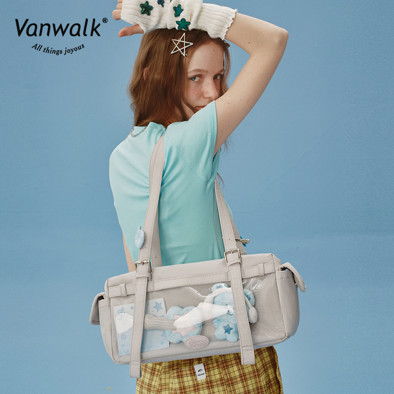 Vanwalk Skuldertaske med stor kapacitet og glad stil v2900