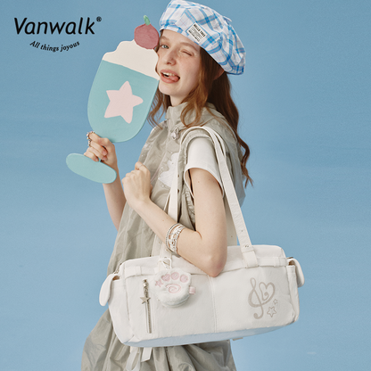 Vanwalk Skuldertaske med stor kapacitet og glad stil v2900
