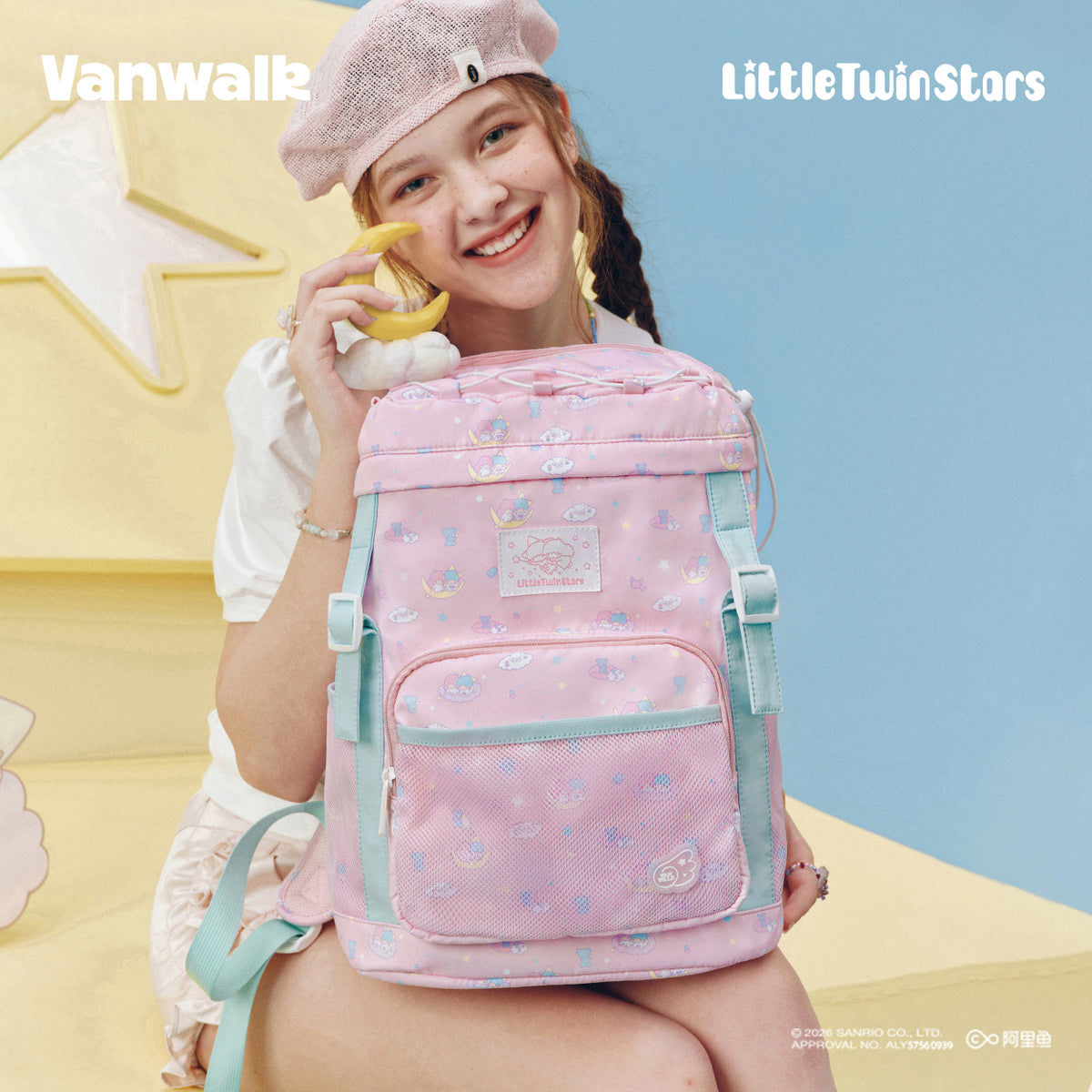 VANWALK Little Twin Stars Sanrio-samarbejdsrygsæk V3084