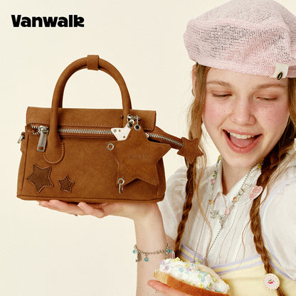 VANWALK Gulugulu-serien-original mini-skuldertaske med stjerneudskæring og PU-håndtaske V3051