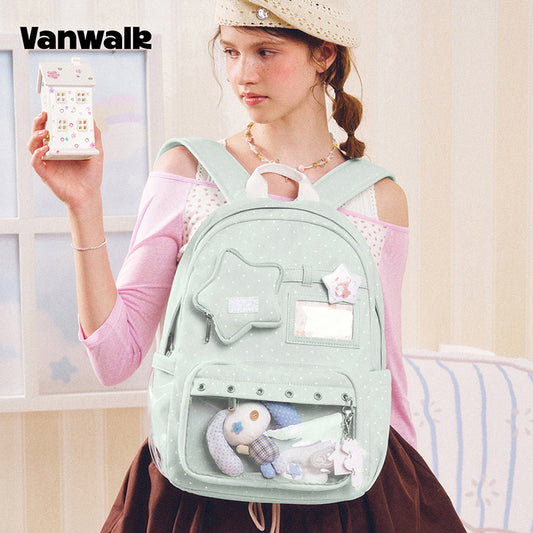 VANWALK Cocoa Pie-serien Star æstetisk ita-taske skoletaske V3113