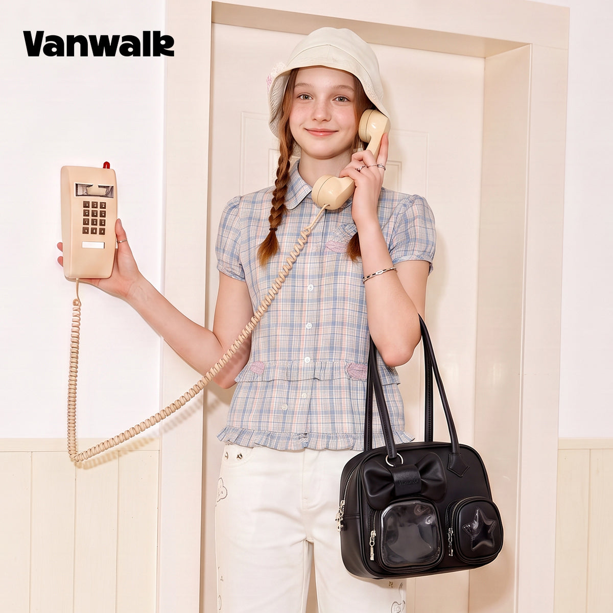 VANWALK COCOA PIE-seriens originale skuldertasker med flere lommer V3086