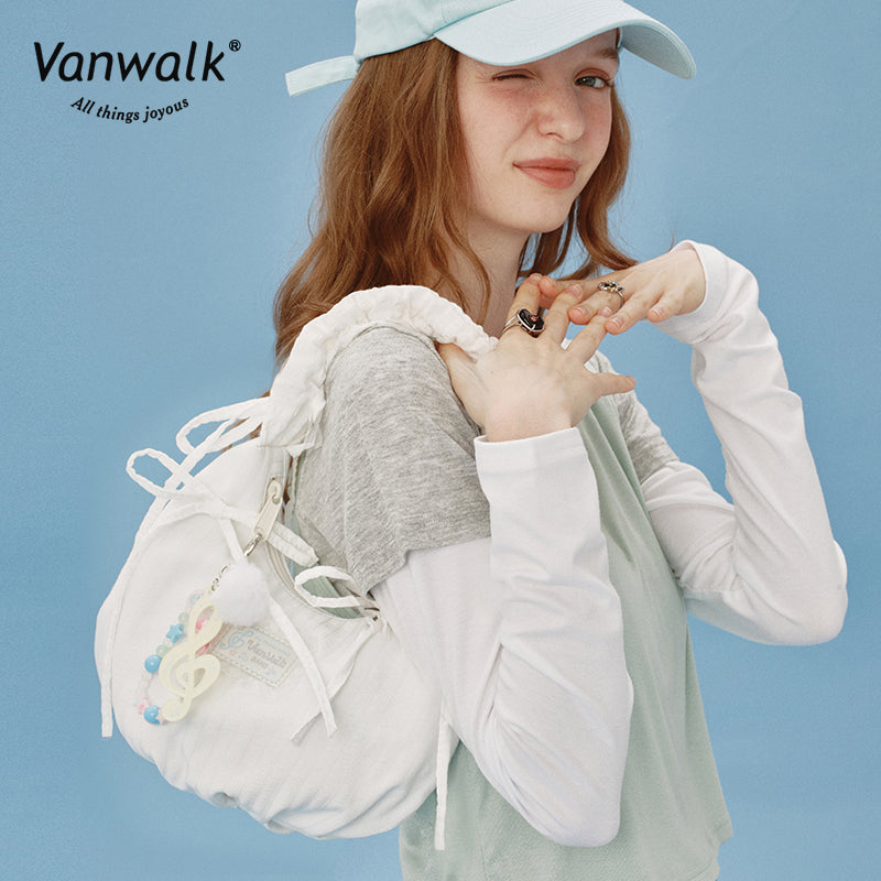 Vanwalk rummelig skuldertaske med Happy Band-design V2903