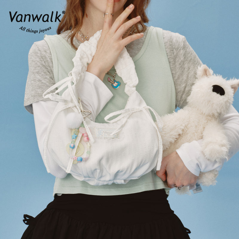 Vanwalk rummelig skuldertaske med Happy Band-design V2903