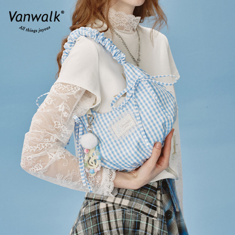 Vanwalk rummelig skuldertaske med Happy Band-design V2903