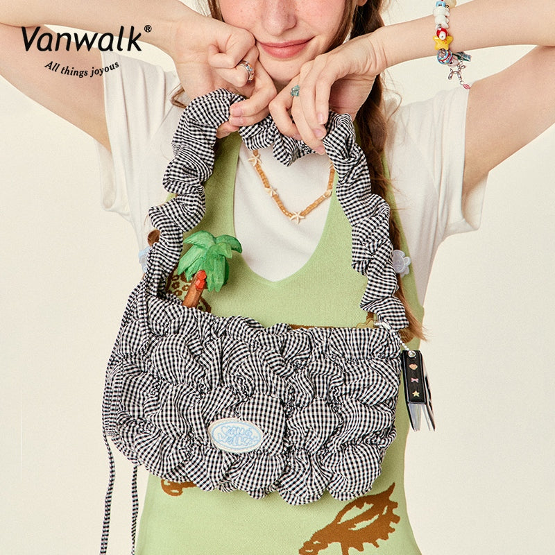 Vanwalk åndbar skuldertaske med Bubble Island-design V2813