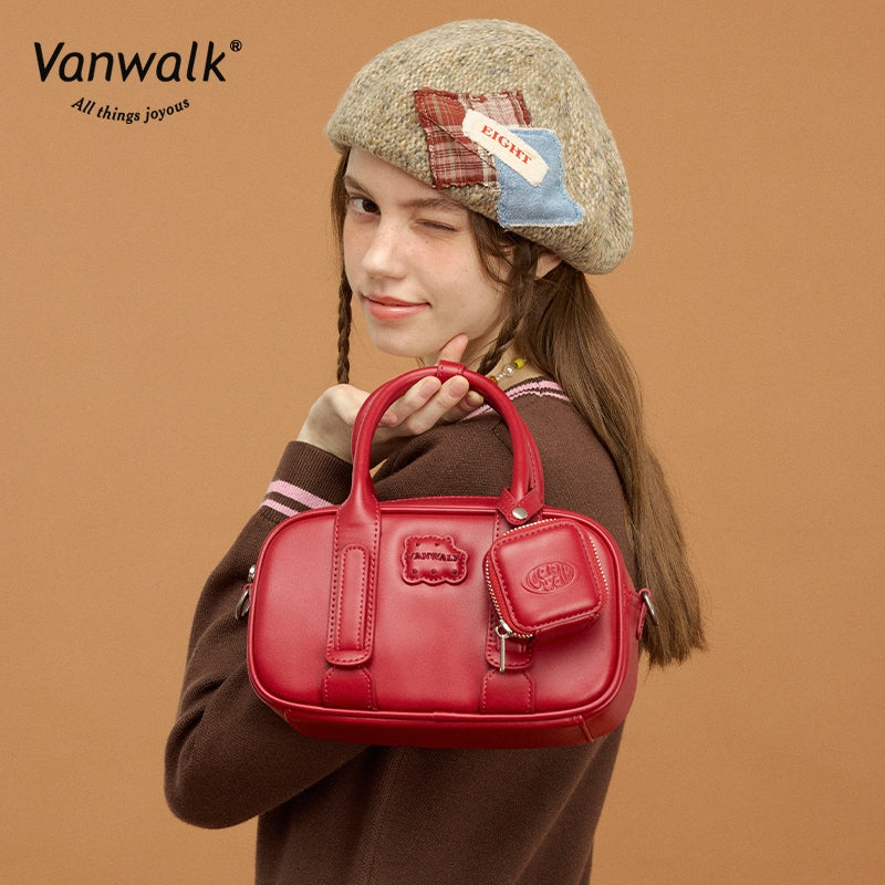 Vanwalk trendy crossbodytaske med pizzadesign V2877