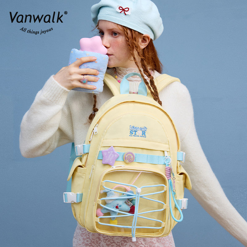 Vanwalk rygsæk med flere lommer og Lucky Star-design V2888