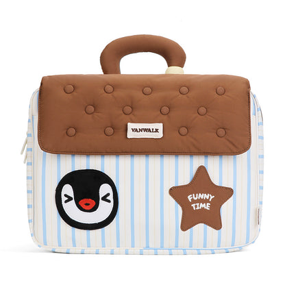 VANWALK Sød Pingu-samarbejdsserie Laptop-/håndtaske v2940